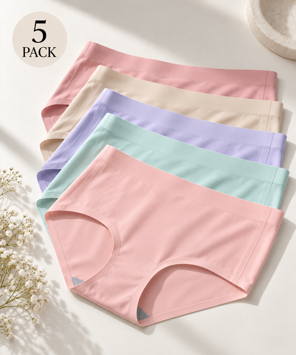Nauriva - Pack de 5 braguitas invisibles de talle alto